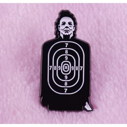 Michael Myers target lapel pin horror Halloween party decor