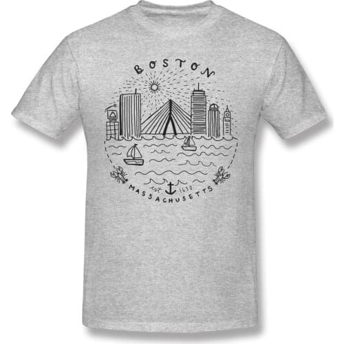 Man Boston Mass Skyline Collage Skyline New Year,City, Netherlands, Cityscape home Casual Graphic shirt