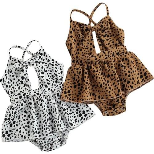 0-24M Newborn Baby Dress Romper Kids Girls Dots Print Sleeveless Spaghetti Strap Jumpsuit Clothing for Summer Toddler Infant New