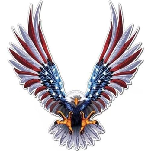 Car Decal Flying Hawk Auto Truck USA Eagle PET Flag Sticker Hood Decals