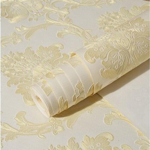 European Style Non-Woven Wallpaper 3D Stereo Embossed Flower Luxury Wallpaper Living Room Bedroom Backdrop Wall Papel De Parede