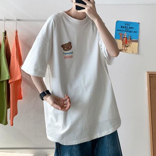 Summer new couples short-sleeved t-shirt male trend wild loose casual round neck half-sleeved clothes ins