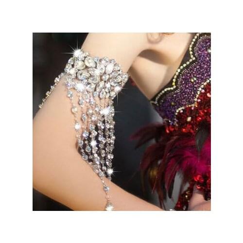 The new bridal bracelet bridal bracelet chains crystal armband jewelry arm chain wedding dress accessories bracelets for women