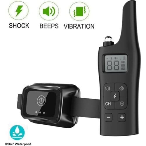 Dog Training Collar Rechargeable Dog Remote Collar Waterproof Dog Electric Shock Sound Anti-Bark Collar up to 800M