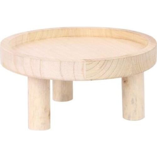 Flower Pot Bracket Wood Plant Riser Stands Bonsai Holder Mini Round Stool For Office Dining Room Indoor Outdoor Decor Wooden