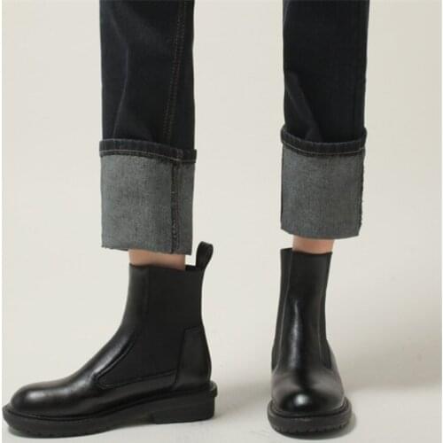 PXELENA Plus Size 34-43 Women Low Heels Chelsea Ankle Boots 2020 Autumn Winter Round Toe Cozy Comfort Shoes Female Black Beige