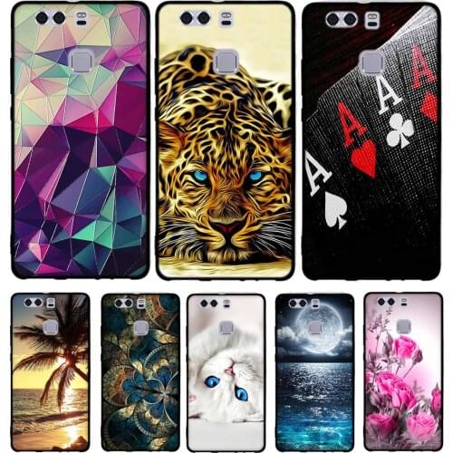 For Huawei P9 Silicone Phone Case TPU For Huawei P9 EVA-L09 EVA-L19 EVA-L29 Relief Cartoon Print For Huawei P9 Coque 5.2" Cover