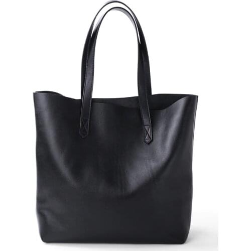 Simple Fashion Shopper Casual Totes Shoulder Bag Women Genuine Leather Bag Lady Shopping Handbag Female Student Classical