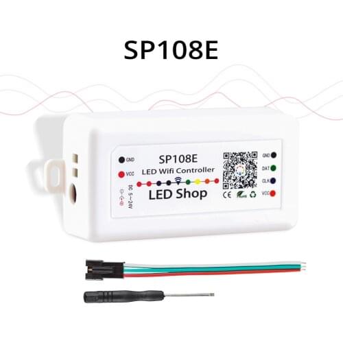 SP108E WS2812 LED Controller WiFi wireless control by smart phone APP For RGB RGBW Pixel LED Strip WS2812B SK6812 APA102 DC5-24V