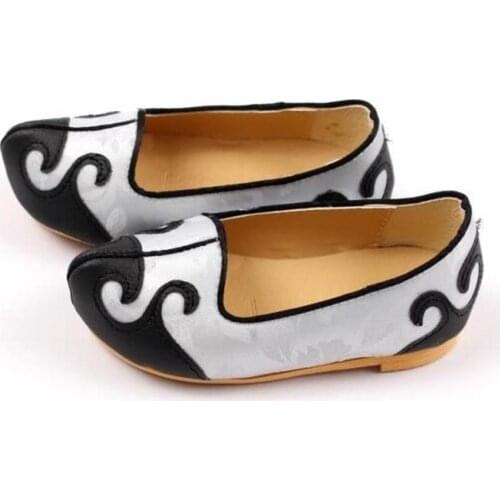 Korean Hanbok Hook Shoes Boy Shoes Folk Traditional Dance Performance Shoes High Quality Auspicious Clouds Embroidered Shoes