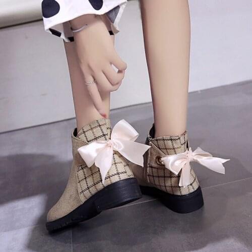 2021 New Retro Women Warm and Velvet Womens Boots Vintage Block Heel Ankle Boots Side Zipper High Heels Women Shoes