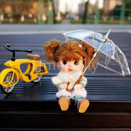 1/6 or 1/12 Scale Mini Transparent Umbrella for Blyth Barbies OB11 1/8 BJD Doll Clothes Accessories Toy