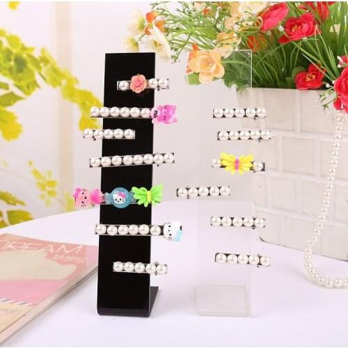 20pcs Acrylic Headwear Display Case Hair Clip Stand Hair Accessories L Holder Hair Rope Organizer Jewelry Display Props