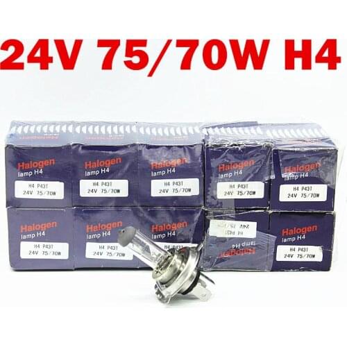 10pcs H4 75/70W Fog Halogen Bulb 4300K Head Lamp 24V Car Light