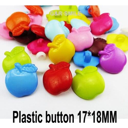 50PCS Fruit Apple Dyed Plastic Buttons Coat Boots Sewing Clothes Accessory BRAND Garment Button P-003G