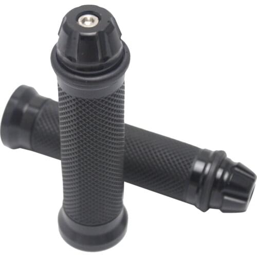 Aluminum Rubber Gel Hand Grips for 22mm Handle Bar Motorcycle (Black)