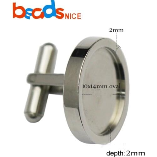 Beadsnice ID38865 Stainless steel cufflink blank cufflink setting round cabochon handmade accessories