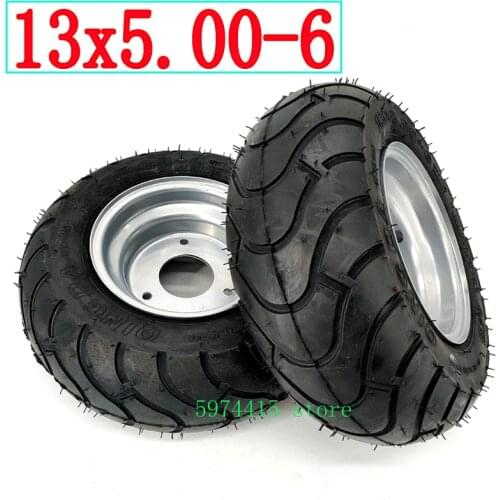 13X5.00-6 Inch Tubeless Tire With Steel Rim Fit For Fuel Electric 4 Racing Wheels Buggy Karting Beach Car ATV QUAD Go kart Parts