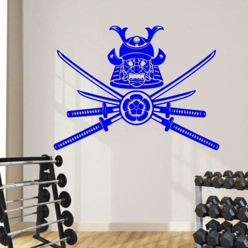 Free shipping mask samurai sword vinyl sticker mural art wall stickers living room wall decals home decor Y-20