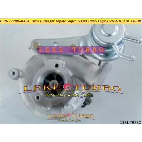 Free Ship One piece of Twin Turbo CT12B 17208-46030 17208 46030 Turbocharger For TOYOTA Supra JZA80 93- 2JZ-GTE 2JZGTE 2JZG 3.0L
