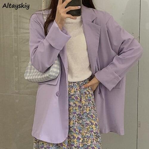 Blazers Womens Autumn Loose Korean Style Streetwear Chic Elegant Casual Female Outwear New Stylish Fashion Thin Daily Clothing