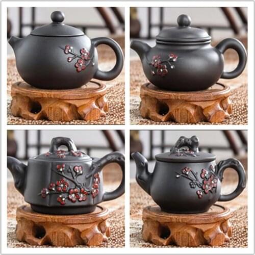 Yixing Purple Clay Teapot Small Capacity Plum blossom Teapot Small Ball Hole Filter Teapot Ceramic Household Kungfu Tea Set