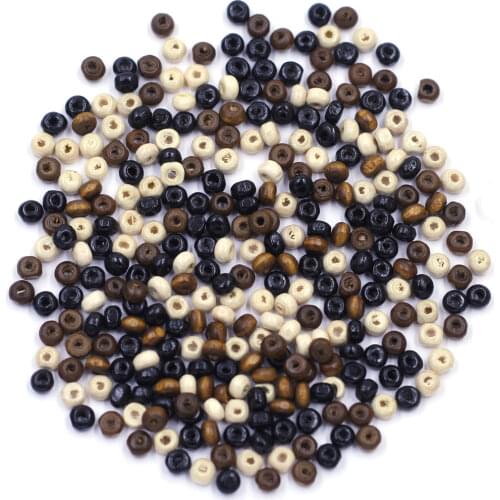 900Pcs Mixed Rondelle Tiny Small Hole Wood Spacer Beads Jewelry Diy Charms Findings Component 4x3mm