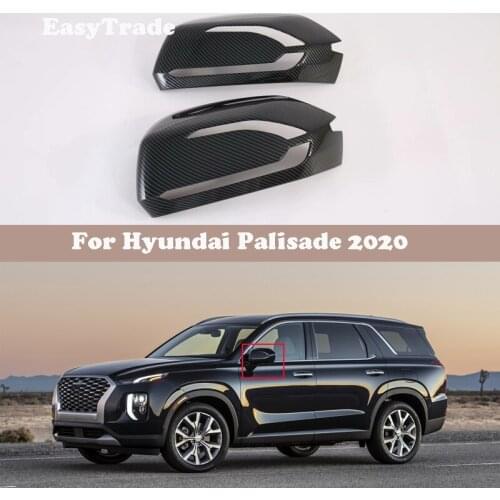 For Hyundai Palisade 2020 Accessories ABS Carbon Fiber Car Rear View Side Mirror Cover Trim Decoration 2 Pcs Car Accessories