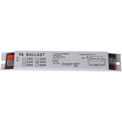 220-240V AC 36W Wide Voltage T8 Electronic Ballast Fluorescent Lamp Ballasts Drop Shipping