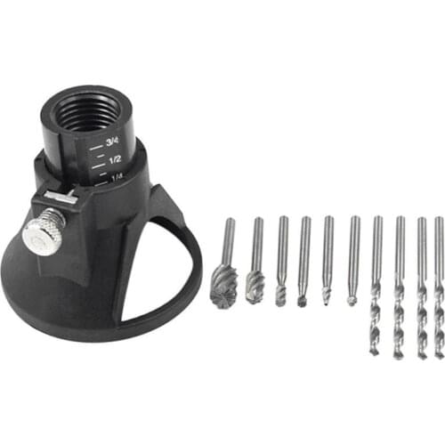 GTBL Electric Hand Drill Power Tools Wood Milling Burrs Cutter Set 6Pcs With Drill Dedicated Locator For Dremel Accessories