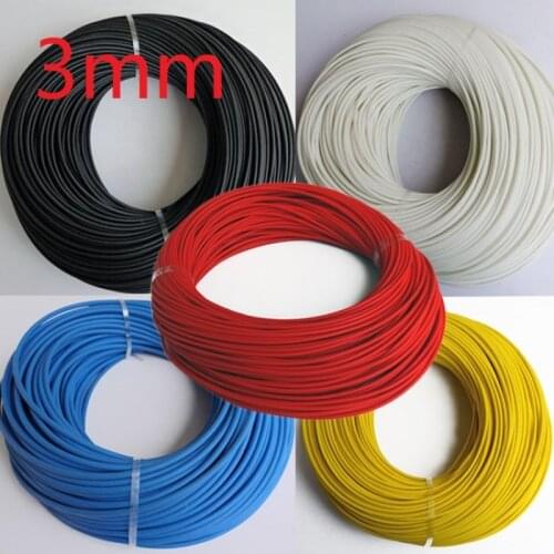 ID 3mm Fiberglass Tube Silicone Resin Braided Wire Sleeve Flame Resistant Fiber Glass Insulated Cable Protect Pipe 200 Deg.C
