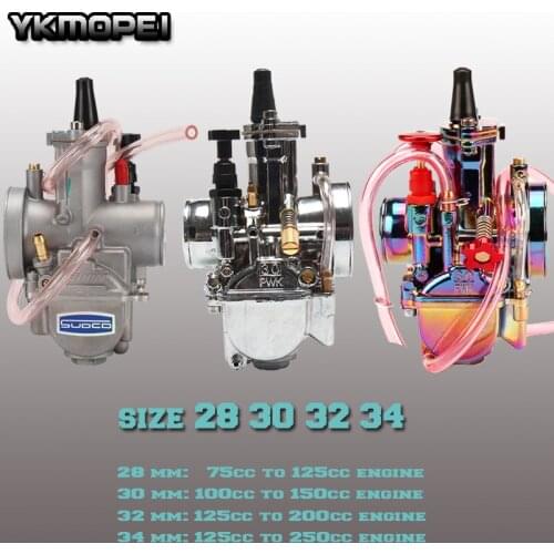 Motorcycle PWK Carburetor Carb 28 30 32 34mm with Power Jet 2T/4T Buggy Quad Go Kart ATV UTV Off Road Scooter