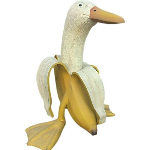 Creative Banana Duck Art Statue Garden Yard Outdoor Decoration Cute Whimsical Peeled Banana Duck Crafts Gifts For Kids
