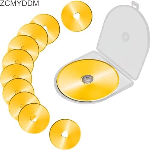ZCMYDDM 5/10Pcs Rotary Replacement Blades Paper Cutter 45mm with Case for Quilting Patchwork Leather Crafts DIY Sewing Tools