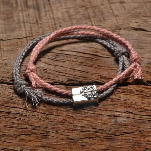 Fashionable Japanese Cotton Rope Couple Bracelet "Mountain League Pledge" Leisure Entertainment Wristband Girlfriend Gift