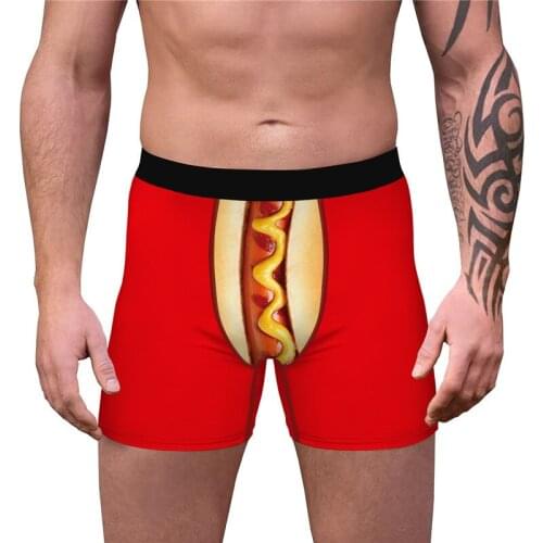 Mens Christmas Holiday Boxer Briefs Sexy Panties Underpants 3D Funny Print Novelty Boxer Shorts Breathable Humorous Underwear