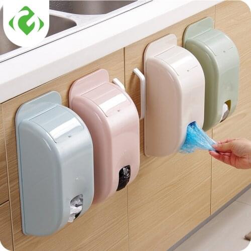 4 Color Garbage Trash Bags Dispenser Wall mounted Plastic Bag Storage Box Storage Rack Container Kitchen Bathroom Organizer