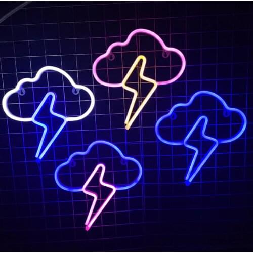 Neon Led Lights Sign Planet Flash Cloud Lightning Neon Light LED Thundershower Neon Signs for Room Home Decor Party Wall Lamp