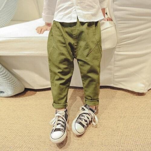 2018 Autumn New Childrens Clothing Korean Solid Color Casual Loose Harem Pants for Baby Boys Clothes Childrens Cotton Trousers