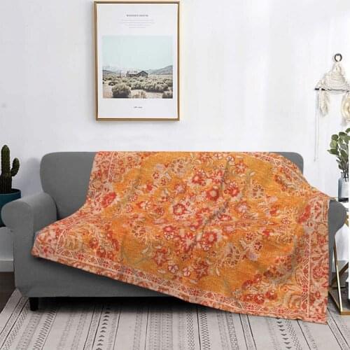 Orange Bohemian Berber Traditional Moroccan Style Design Throw Blanket Hoodies Quilt Thick Mexican Baby Bed