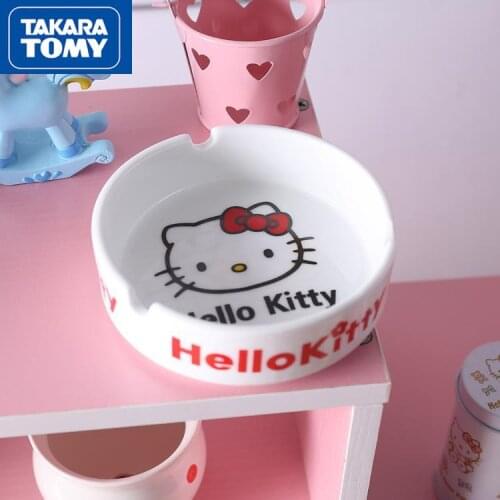 TAKARA TOMY ceramic material cute cartoon Hello Kitty ashtray simple creative personality trend home living room