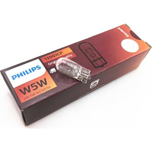 Philips Truck 24V Standard T10 W5W 13961CP Turn Signal Interior Lamps Original Position Light Stop Light Wholesale, Pack of 10