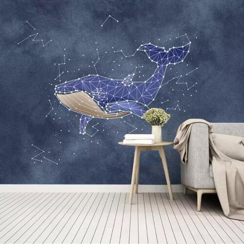 Custom 3D Photo Wallpaper Decor Modern Fashion Watercolor Shark Constellation Creative Large Mural For Children Room Bedroom Art