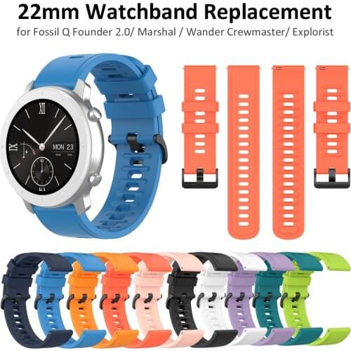 Bands for Fossil Gen 5 Carlyle/Julianna/Garrett/Carlyle HR & Fossil Q Marshal/ Wander & Pebble Classic/Time Watch Straps 20/22mm