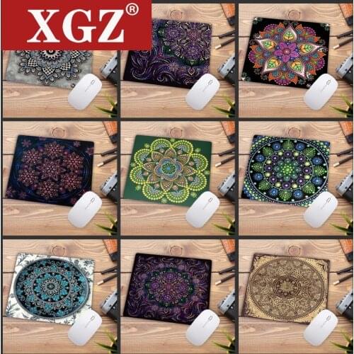XGZ Beautiful Mandalas Pattern Rubber Mouse Mat Desktop Mats Notebook Gamer Mousepad Gamer Computer Gaming Art Mouse Pad 22X18CM