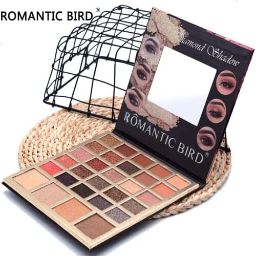 ROMANTIC BIRD 30 Colors Pearlescent Matte Highlight Brightening Eye Shadow Makeup Pallete Shimmer Shine Eye Shadow Palette