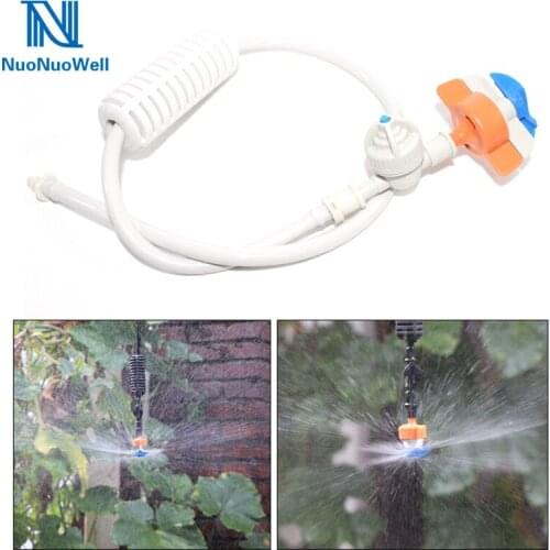 1 Set Rotary Misting Hanging Sprinkler Kits Small Drop Mist Drip Sprayer Upside Down Nozzle With Anti-drip 4/7mm Hose Greenhouse