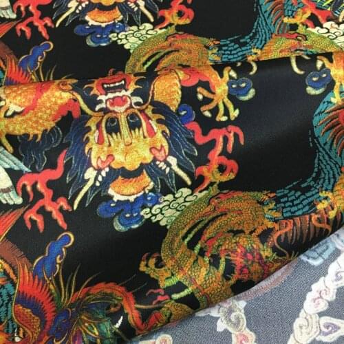 Twill elastic 22mm black digital printing fabric natural mulberry silk haute couture fabric cloth dress shirt scarf sewing meter
