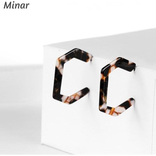 Fashion Acetate Earrings Acrylic Resin Leopard Print C Shape Irregular Geometric Drop Earrings Snake Tortoise Shell Jewelry Gift