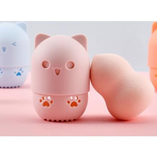 Silicone Makeup Sponge Holder Beauty Sponge Powder Puff Blender Holder Sponge Makeup Egg Drying Case Cosmetic Blender Sponge Box